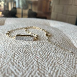 Gold Rectangle Crystal Necklace